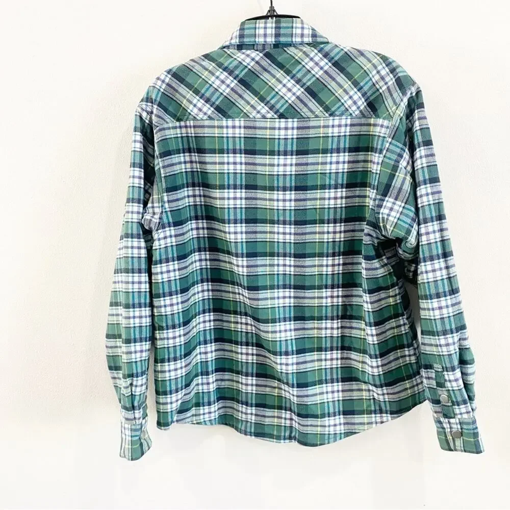 BDG | Oversized Flannel Plaid Shacket Red Fleece Lined Size XS - Picture 2 of 9
